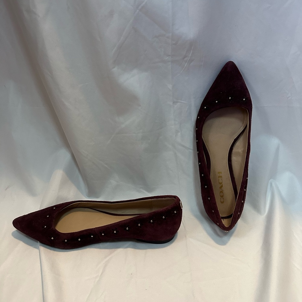 Coach suede wine flats